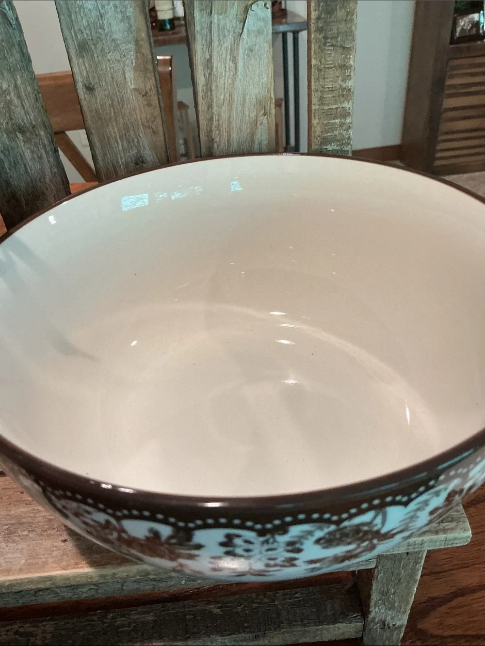*Out of Stock Online* Hobby Lobby Brown Toile Serving Bowl